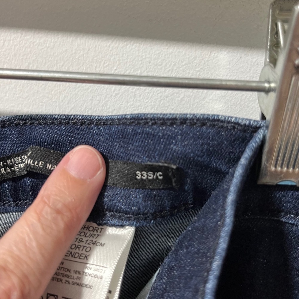 Banana Republic High Rise Skinny Jeans Dark Wash Premium Denim 33 Short - Picture 6 of 10